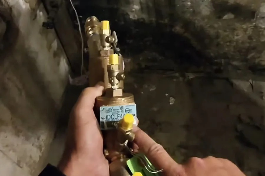 Gas valve being tested in a utility room for gas line installation & repair in Fountain Hills