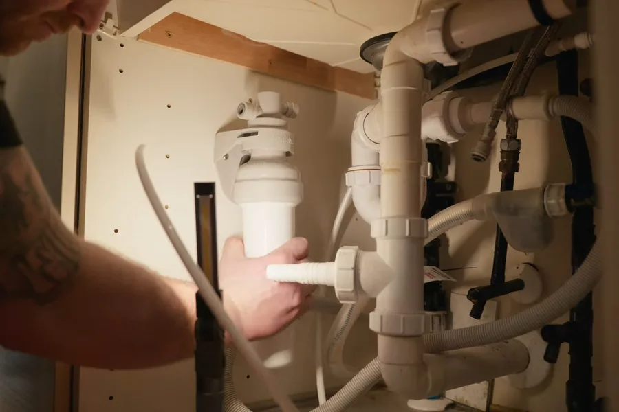 Reverse osmosis tubing connected under a sink for reverse osmosis installation in Fountain Hills