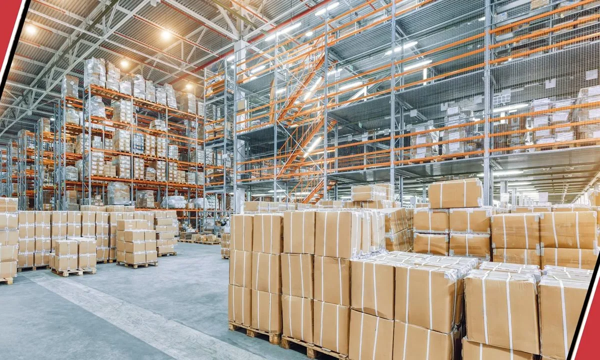 Warehouse interior with commercial plumbing racks on the Fountain Hills plumbing services overview