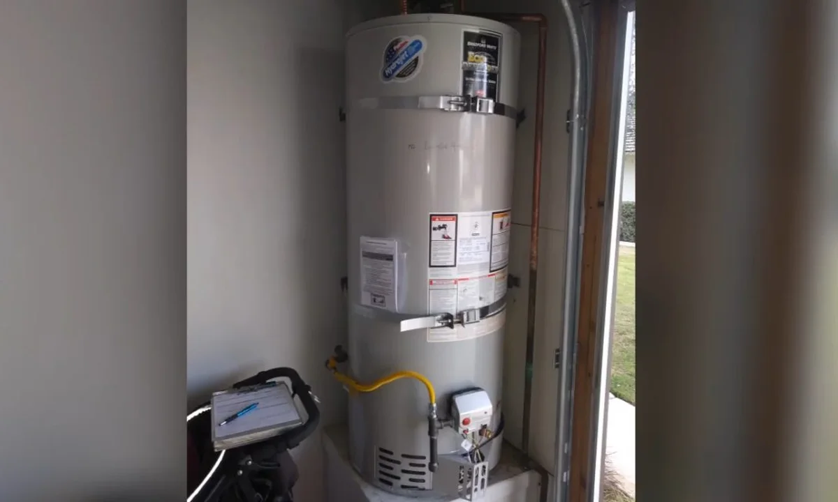 Water heater tank in a utility closet for water heater repair in Fountain Hills